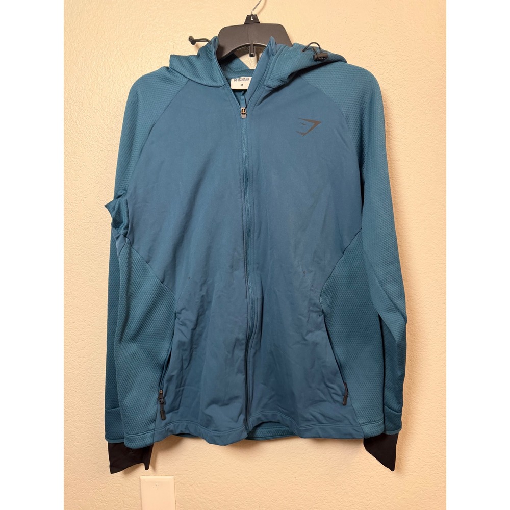Gymshark Mens Apex Zip Up Hoodie Jacket Teal Blue Size M